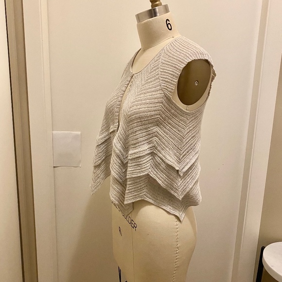 A/X Armani Exchange Silver Layered Chevron Vest S - Picture 7 of 9